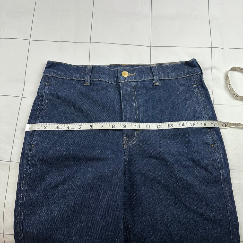 J.Crew Jeans Womens 27 Blue Full Length Slim Wide Trouser Dark Rinse Wash Denim - Picture 10 of 14